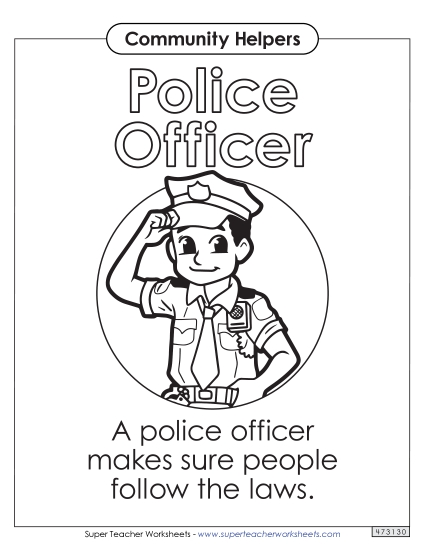 Anchor Chart / Coloring Pages - Police Officer