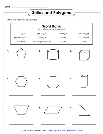 Identifying Shapes - Polygons & Solid Shapes Identifying Shapes - Polygons & Solid Shapes