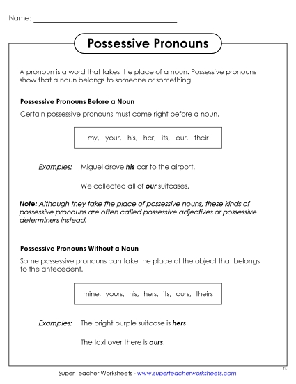 Possessive Pronouns - Possessive Pronouns Anchor Chart Possessive Pronouns - Possessive Pronouns Anchor Chart