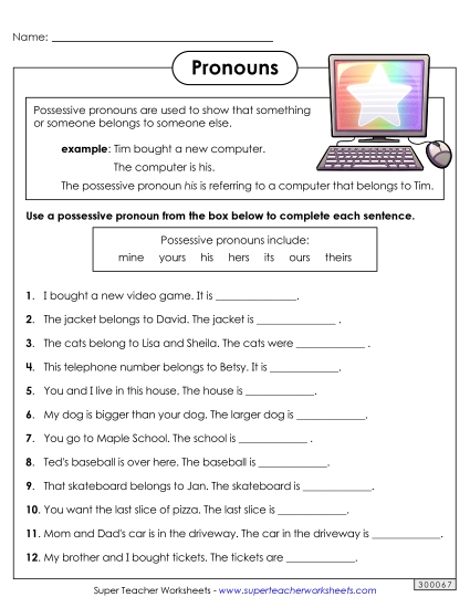 Possessive Pronouns - Possessive Pronouns (Basic)