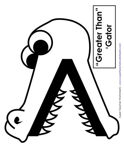 Comparing Numbers - Poster - Greater Than, Less Than Alligators