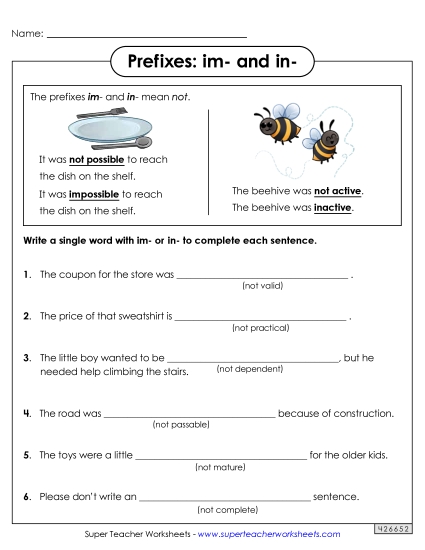 Prefixes - Prefixes Im- and In-