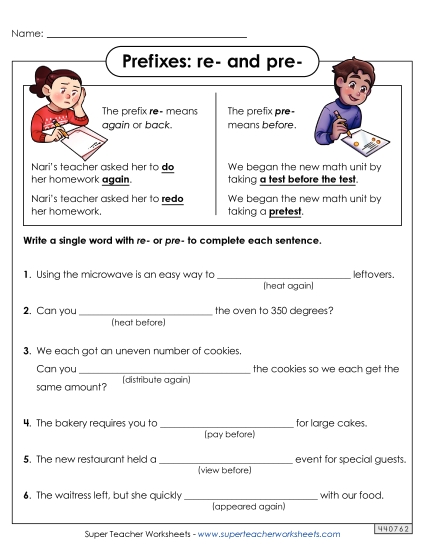 Prefixes - Prefixes Re- and Pre-