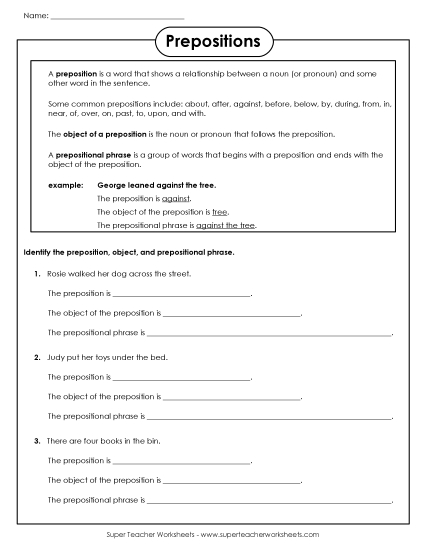 Level: Intermediate - Prepositions Worksheet