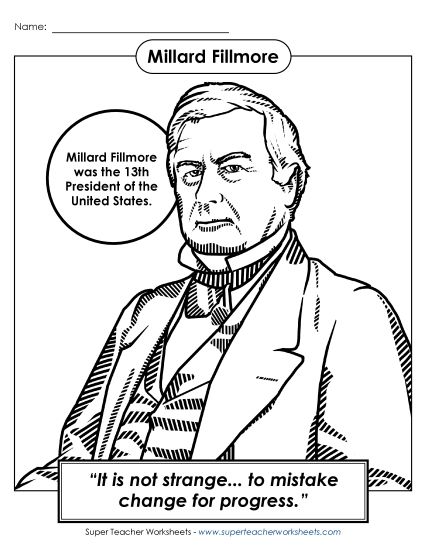 President Coloring Pages - President #13: Millard Fillmore Coloring Page President Coloring Pages - President #13: Millard Fillmore Coloring Page