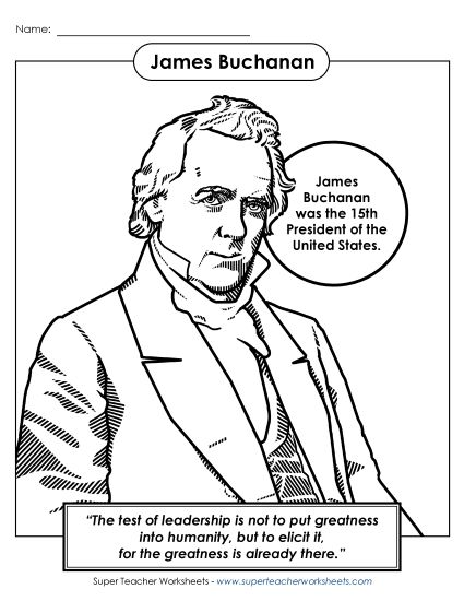 President Coloring Pages - President #15: James Buchanan Coloring Page President Coloring Pages - President #15: James Buchanan Coloring Page