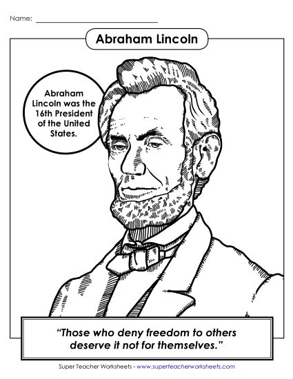 President Coloring Pages - President #16: Abraham Lincoln Coloring Page President Coloring Pages - President #16: Abraham Lincoln Coloring Page