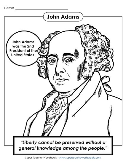 President Coloring Pages - President #2: John Adams Coloring Page President Coloring Pages - President #2: John Adams Coloring Page