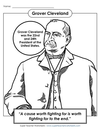 President Coloring Pages - President #22 and #24: Grover Cleveland Coloring Page President Coloring Pages - President #22 and #24: Grover Cleveland Coloring Page