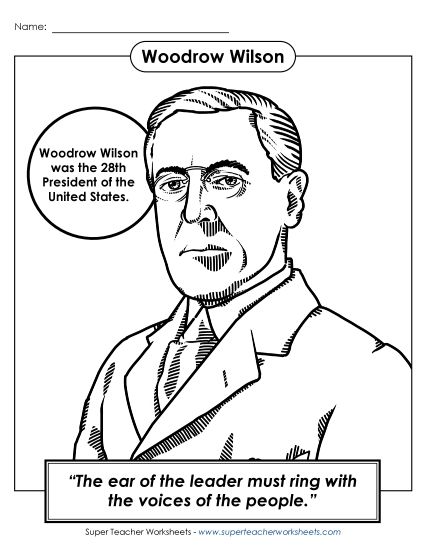 President Coloring Pages - President #28:Woodrow Wilson Coloring Page President Coloring Pages - President #28:Woodrow Wilson Coloring Page