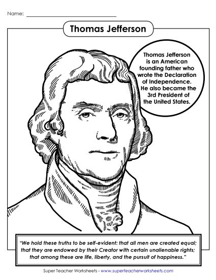 President Coloring Pages - President #3: Thomas Jefferson Coloring Page President Coloring Pages - President #3: Thomas Jefferson Coloring Page