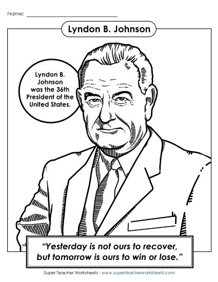 President Coloring Pages - President #36: Lyndon Johnson Coloring Page President Coloring Pages - President #36: Lyndon Johnson Coloring Page
