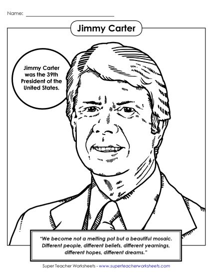 President Coloring Pages - President #39: Jimmy Carter Coloring Page President Coloring Pages - President #39: Jimmy Carter Coloring Page