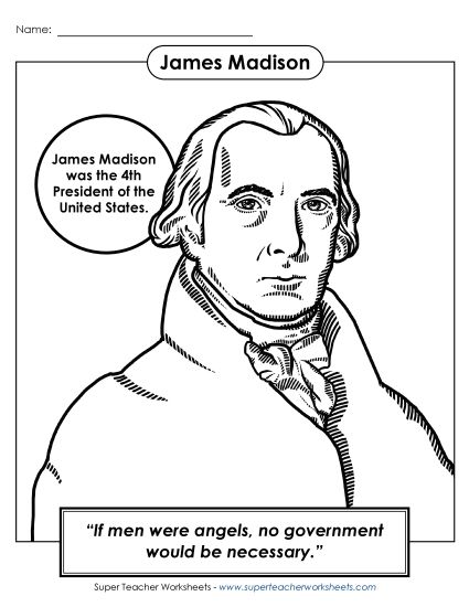 President Coloring Pages - President #4: James Madison Coloring Page President Coloring Pages - President #4: James Madison Coloring Page