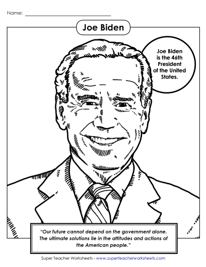 President Coloring Pages - President #46: Biden Coloring Page 