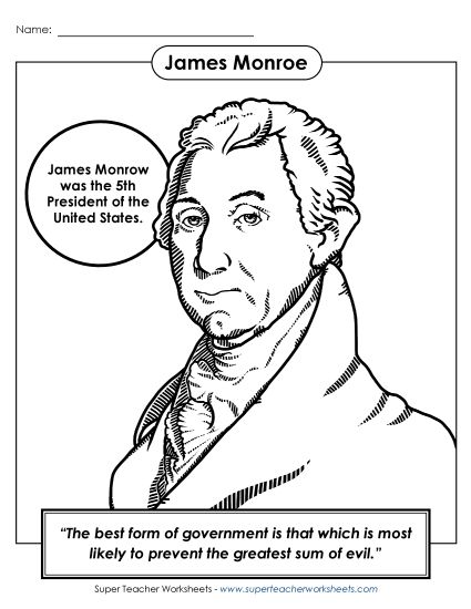 President Coloring Pages - President #5: James Monroe Coloring Page President Coloring Pages - President #5: James Monroe Coloring Page