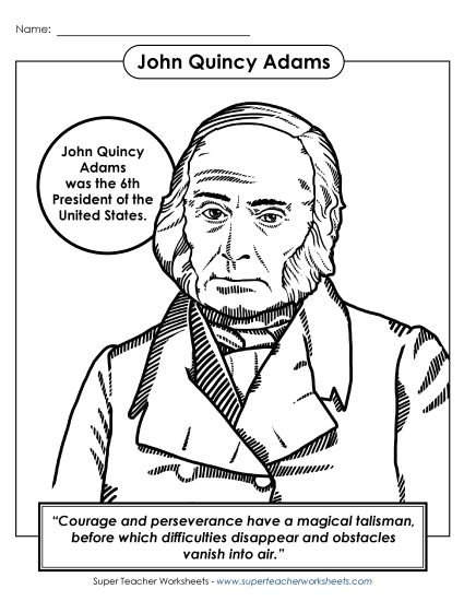 President Coloring Pages - President #6: John Quincy Adams Coloring Page President Coloring Pages - President #6: John Quincy Adams Coloring Page