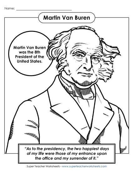 President Coloring Pages - President #8: Martin Van Buren Coloring Page President Coloring Pages - President #8: Martin Van Buren Coloring Page