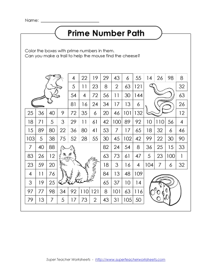 Prime & Composite - Prime Number Mouse Path