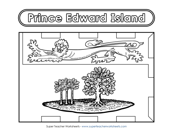 Flag & Coat of Arms - Prince Edward Island Flag (Black & White)