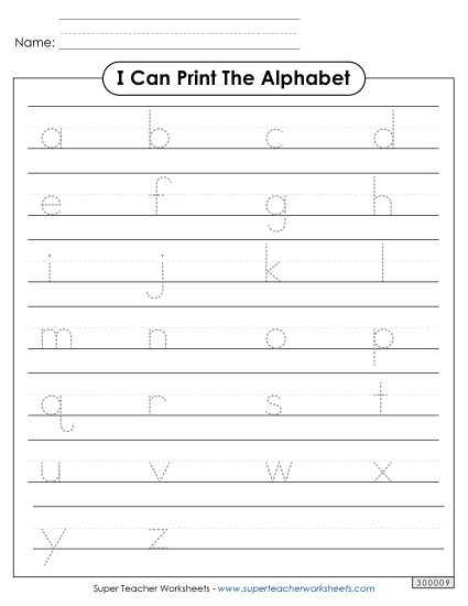 Alphabet Charts - Print the Alphabet (Lower Case)