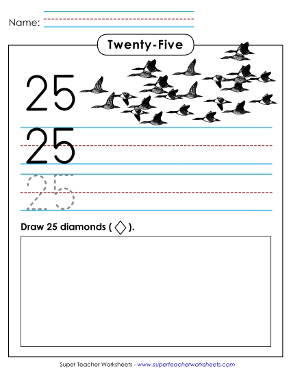 Twenty-Five - Print, Trace, Write: 25 Twenty-Five - Print, Trace, Write: 25