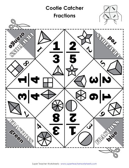 More Math - Printable Basic Fractions Sheet More Math - Printable Basic Fractions Sheet