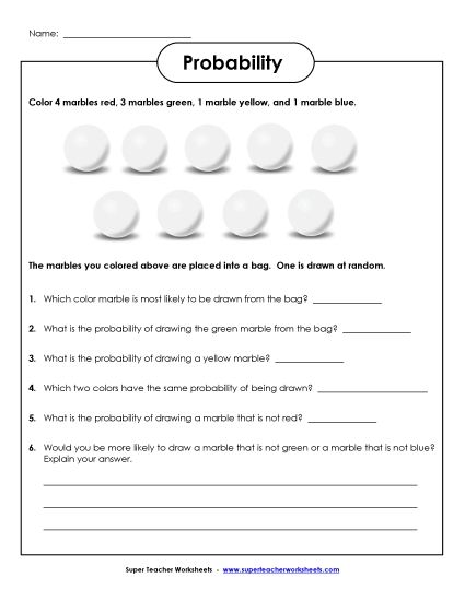Probability Marbles #2 (Basic) Probability Marbles #2 (Basic)