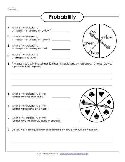 Probability Spinners (Intermediate 2) Probability Spinners (Intermediate 2)