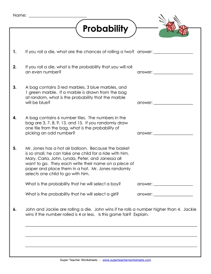 Probability Word Problems Probability Word Problems