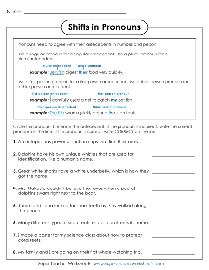 Pronouns and Antecedents - Pronoun-Antecedent Agreement: Identifying Shifts
