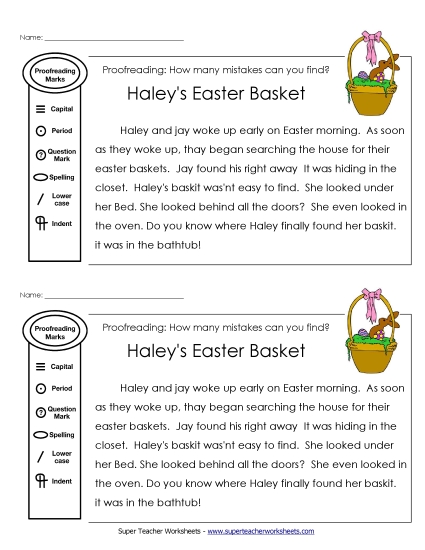Proofreading - Proofreading: Haley's Basket Proofreading - Proofreading: Haley's Basket