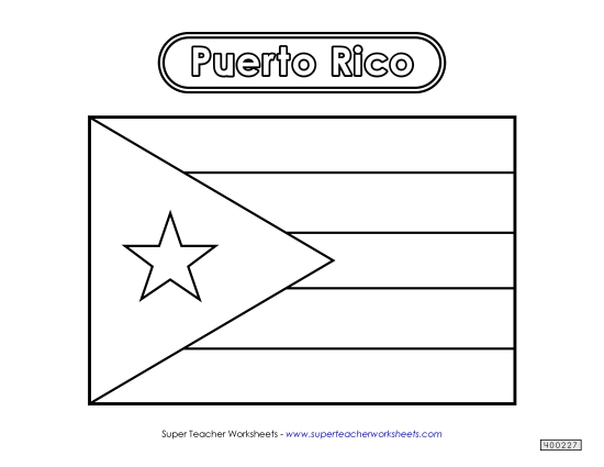 Flag - Puerto Rico Flag (Black & White)
