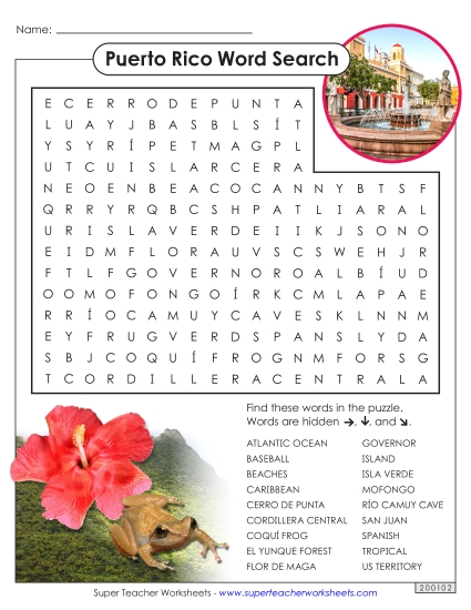Puzzles - Puerto Rico Word Search Puzzles - Puerto Rico Word Search