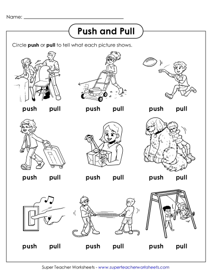 Push & Pull (Basic) - Push or Pull? (Printable PDF Worksheet)