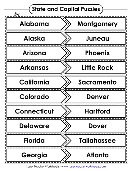 States & Capitals Games - Puzzle Match: States & Capitals States & Capitals Games - Puzzle Match: States & Capitals