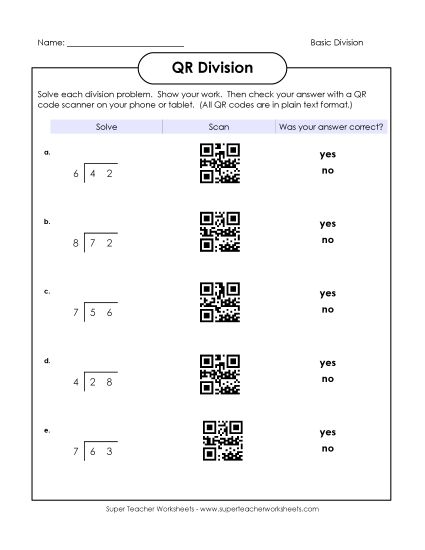 Timed Quizzes - QR Code Divide & Check Timed Quizzes - QR Code Divide & Check