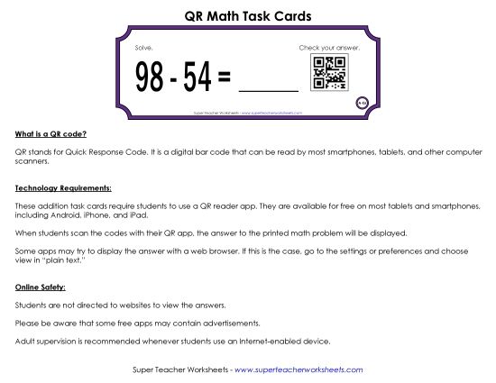 QR Code Activities - QR Code Task Cards (2-Digit) QR Code Activities - QR Code Task Cards (2-Digit)