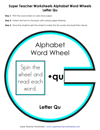 Word Wheel - Qu -  Word Wheel (Printable PDF Worksheet)