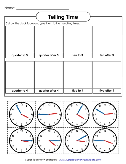 Quarter Hours - Quarter Hour Cut & Glue Quarter Hours - Quarter Hour Cut & Glue