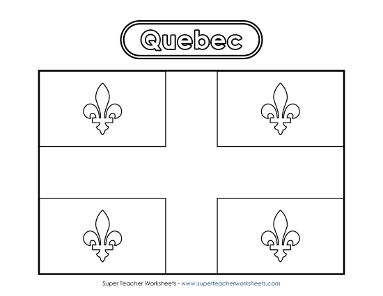 Flag and Coat of Arms - Quebec Flag (Black & White)