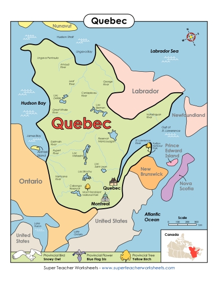 Maps - Quebec Map (Full Colour)