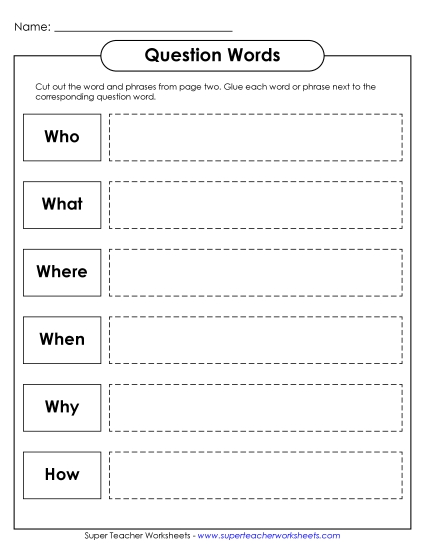 More Reading Printables - Question Words More Reading Printables - Question Words
