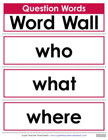 Word Sets - Question Words