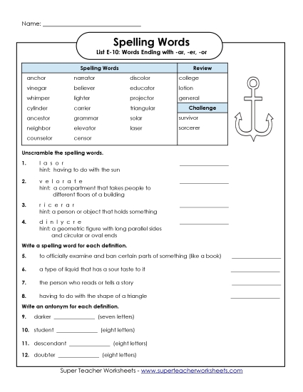 Printable Worksheets - Question Worksheet (E-10) Printable Worksheets - Question Worksheet (E-10)