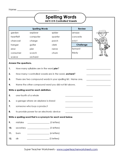 Printable Worksheets - Question Worksheet (E-5) Printable Worksheets - Question Worksheet (E-5)