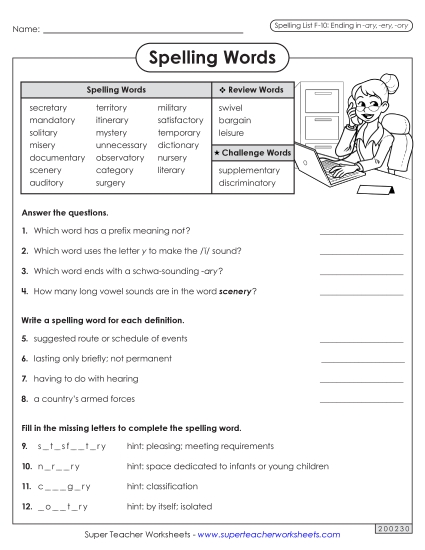 Worksheets and Puzzles - Question Worksheet (F-10)
