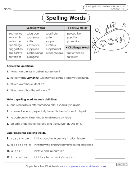 Worksheets and Puzzles - Question Worksheet (F-19) Worksheets and Puzzles - Question Worksheet (F-19)