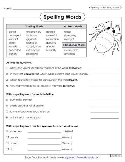 Worksheets and Puzzles - Question Worksheet (F-2)