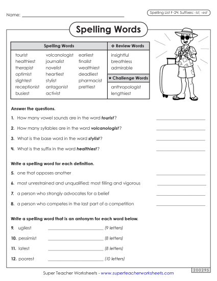 Worksheets and Puzzles - Question Worksheet (F-24) 